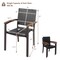 Costway Set of 2 Outdoor Patio PE Rattan Dining Chairs Armrest Stackable Garden
